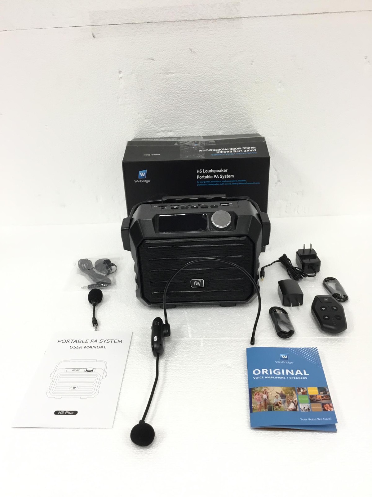 NEW WINBRIDGE H5 Wireless Portable PA System AUX+Charging Cable/Microphones