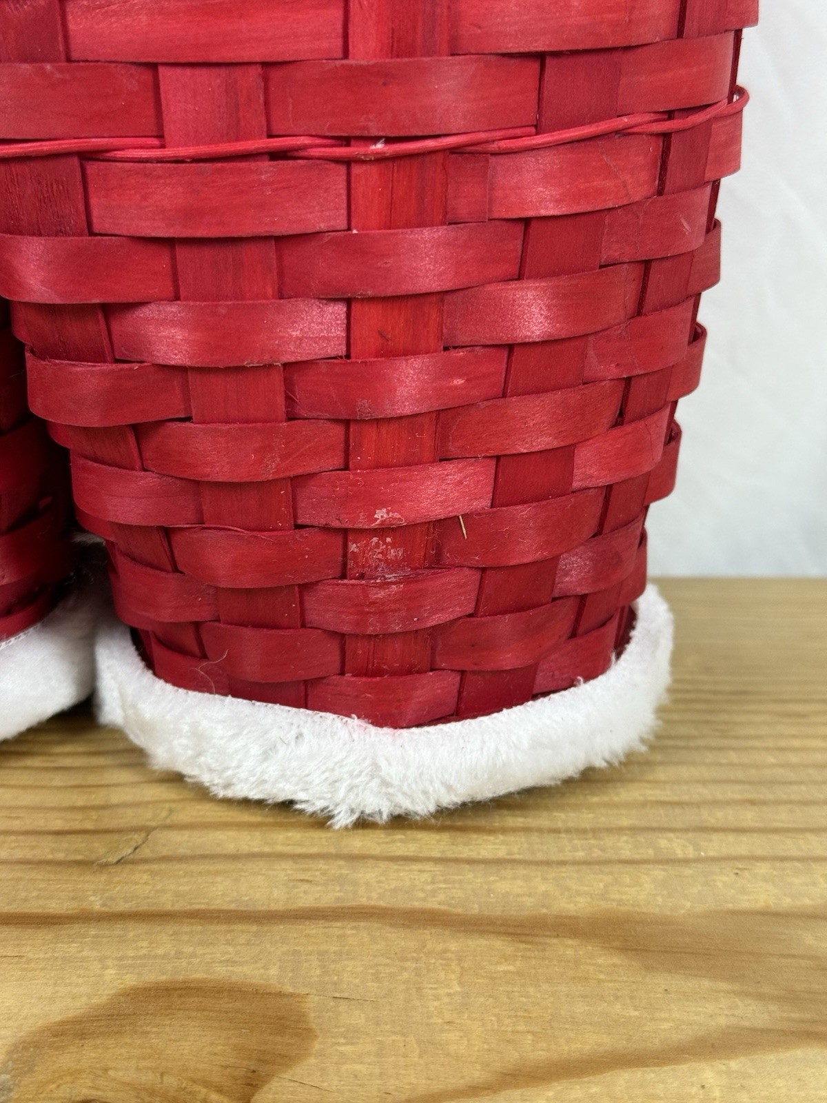 Vintage Santa Basket Wine Holder w/ Handle