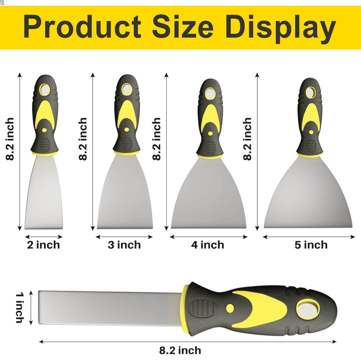 Versatile 5-Piece Putty Knife Set - Perfect for Spackling and Repair Projects