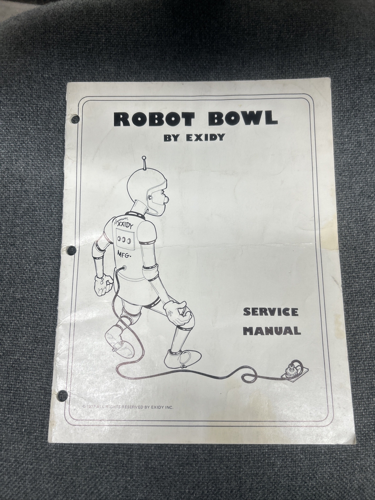 Exidy ROBOT BOWL Arcade Video Game Service Manual - good used original
