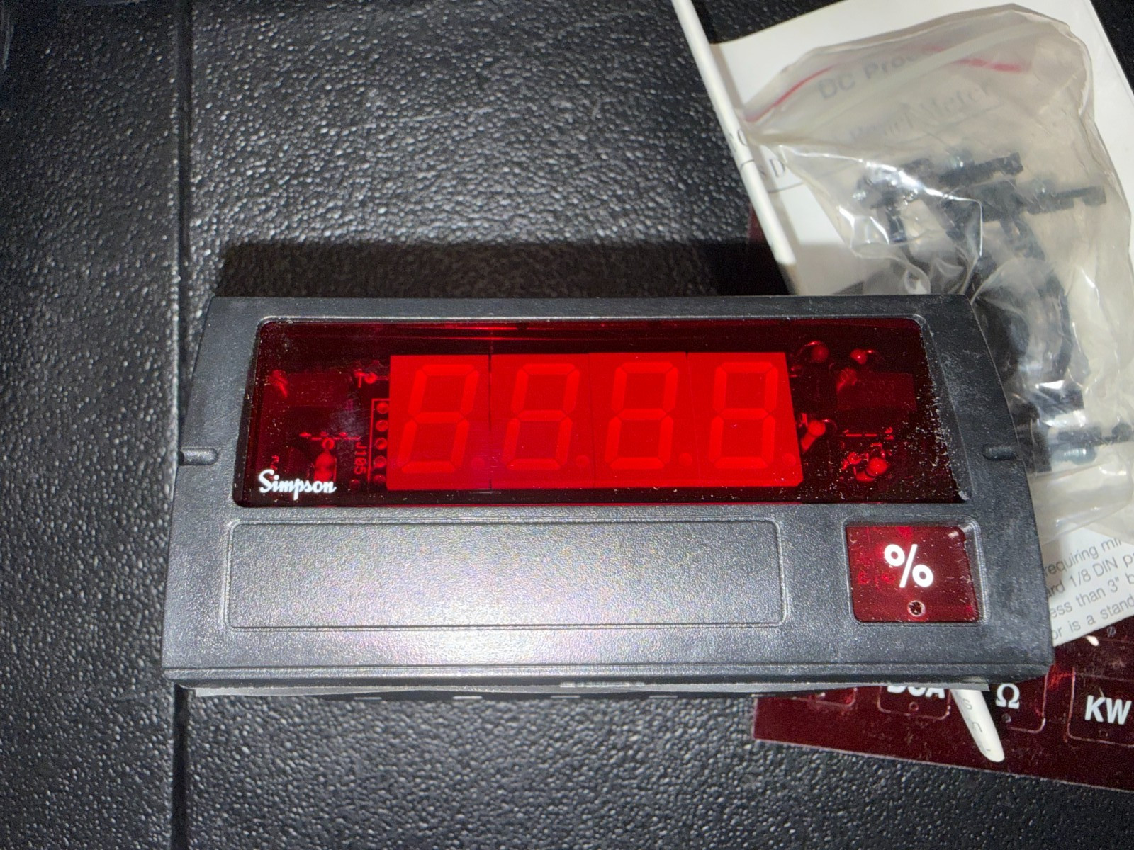 NEW SIMPSON 2T884 DIGITAL PANEL METER. FREE SHIPPING USPS.