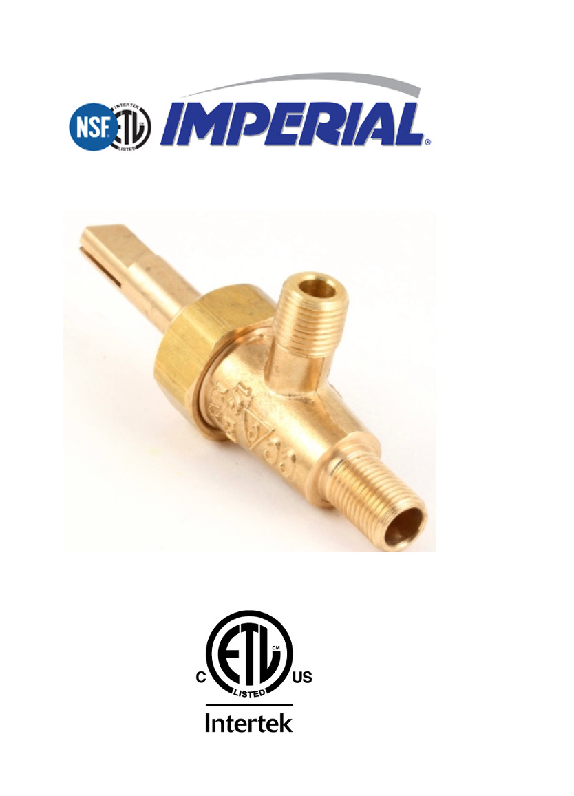 Imperial Gas Valve, Burner, W/Out Orifice (Old P/N 1001-2) 1610 - Free Shipping