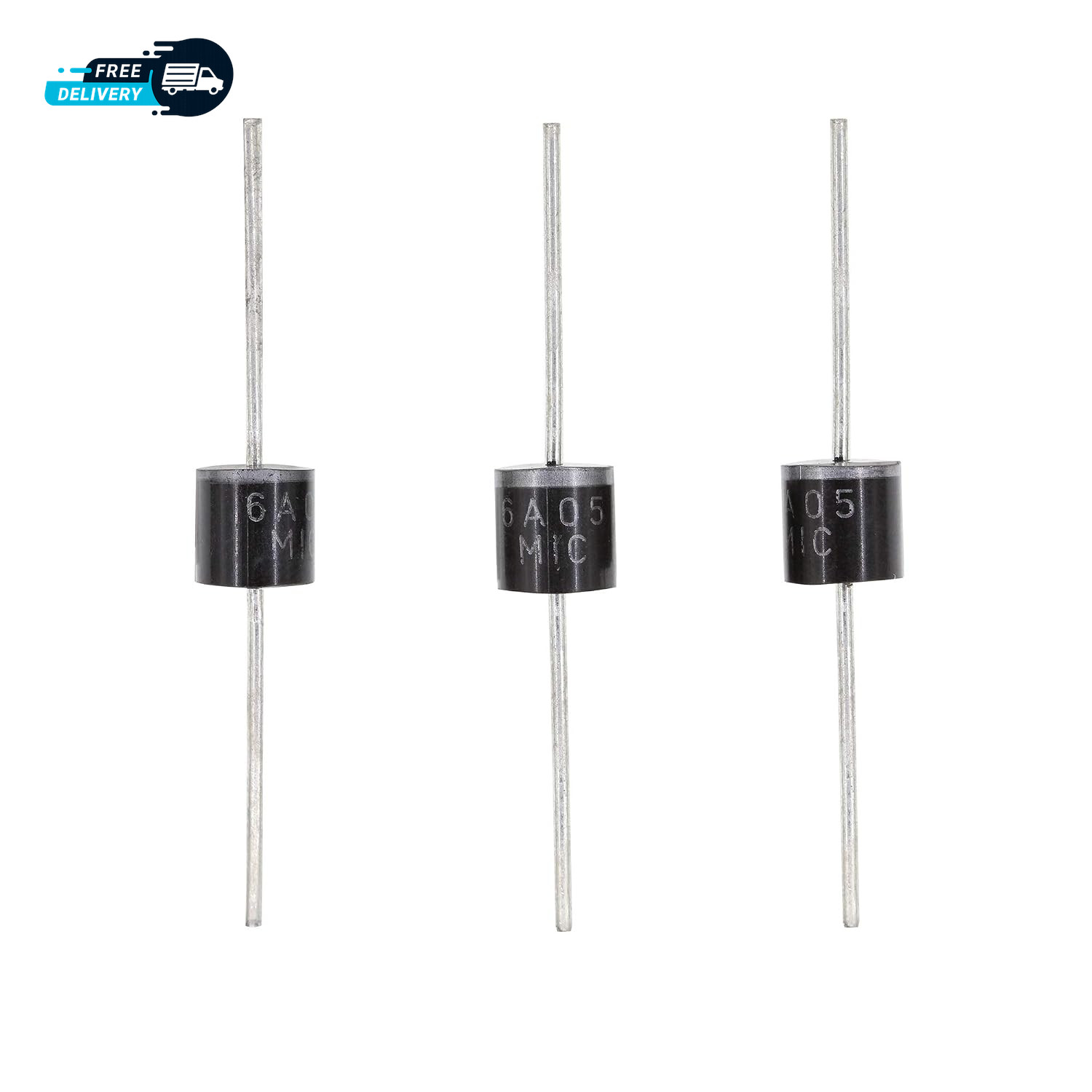 5PCS 6A05 Rectifier Diode 6A 50V R  6 Axial 6 Amp 50 Volt  Axial 6 Amp 50