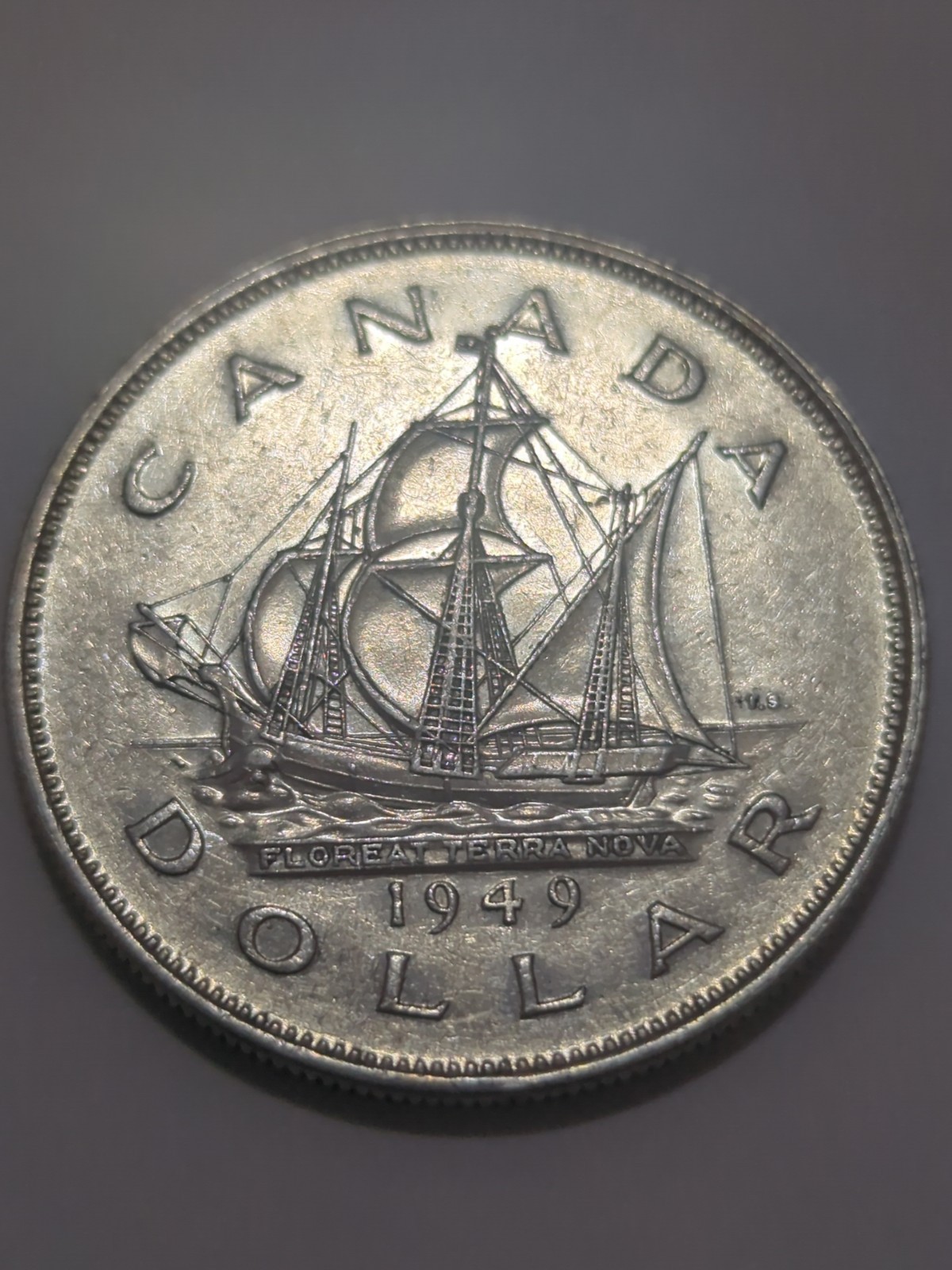 1949 Canada Silver $1 Dollar Coin - Matthew’s Ship - ERROR Double TS -BB130