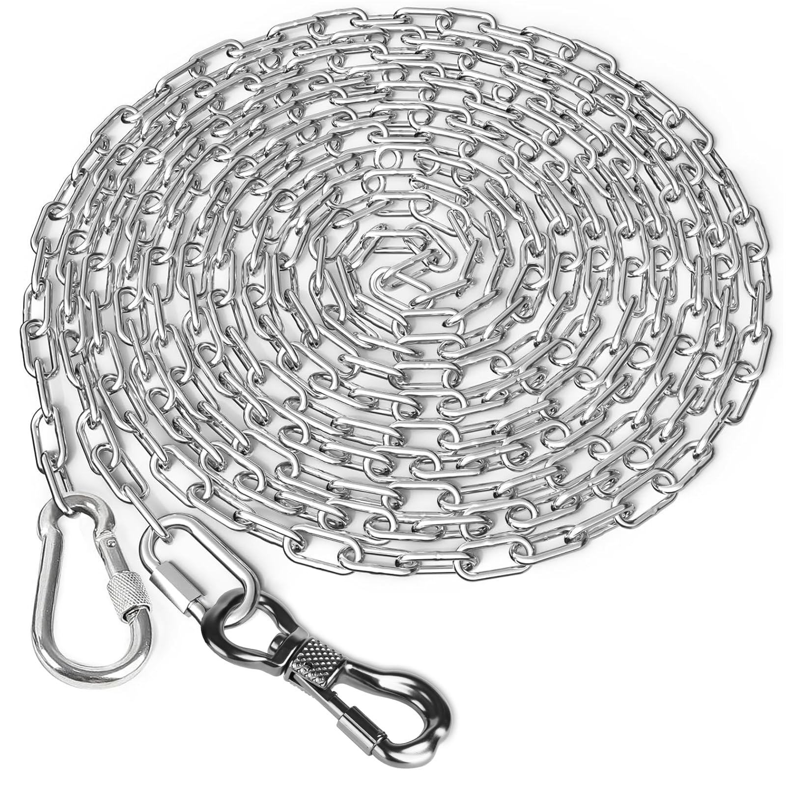 Tresbro Heavy Duty Dog Chains for Outside, 30FT Stainless Steel Tie Out Cable...