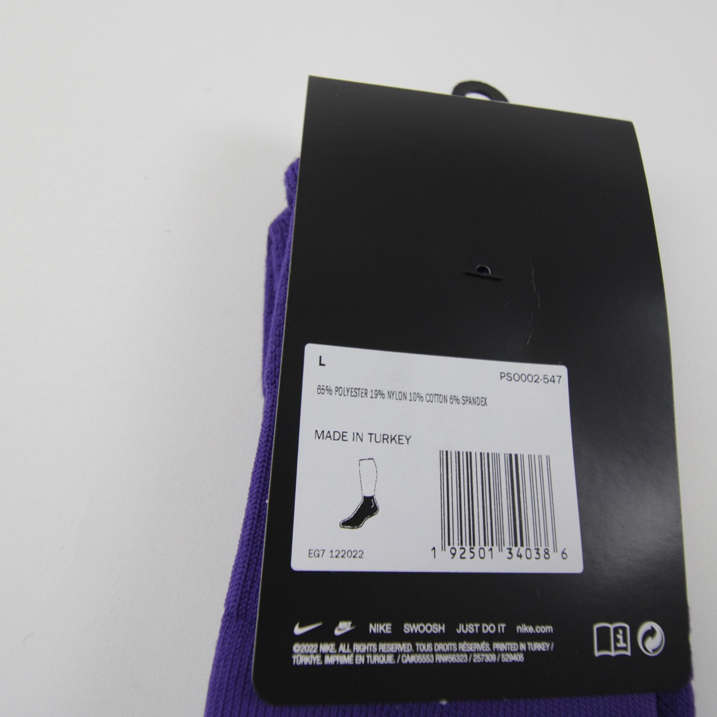 Nike Socks Men's Purple New with Tags L