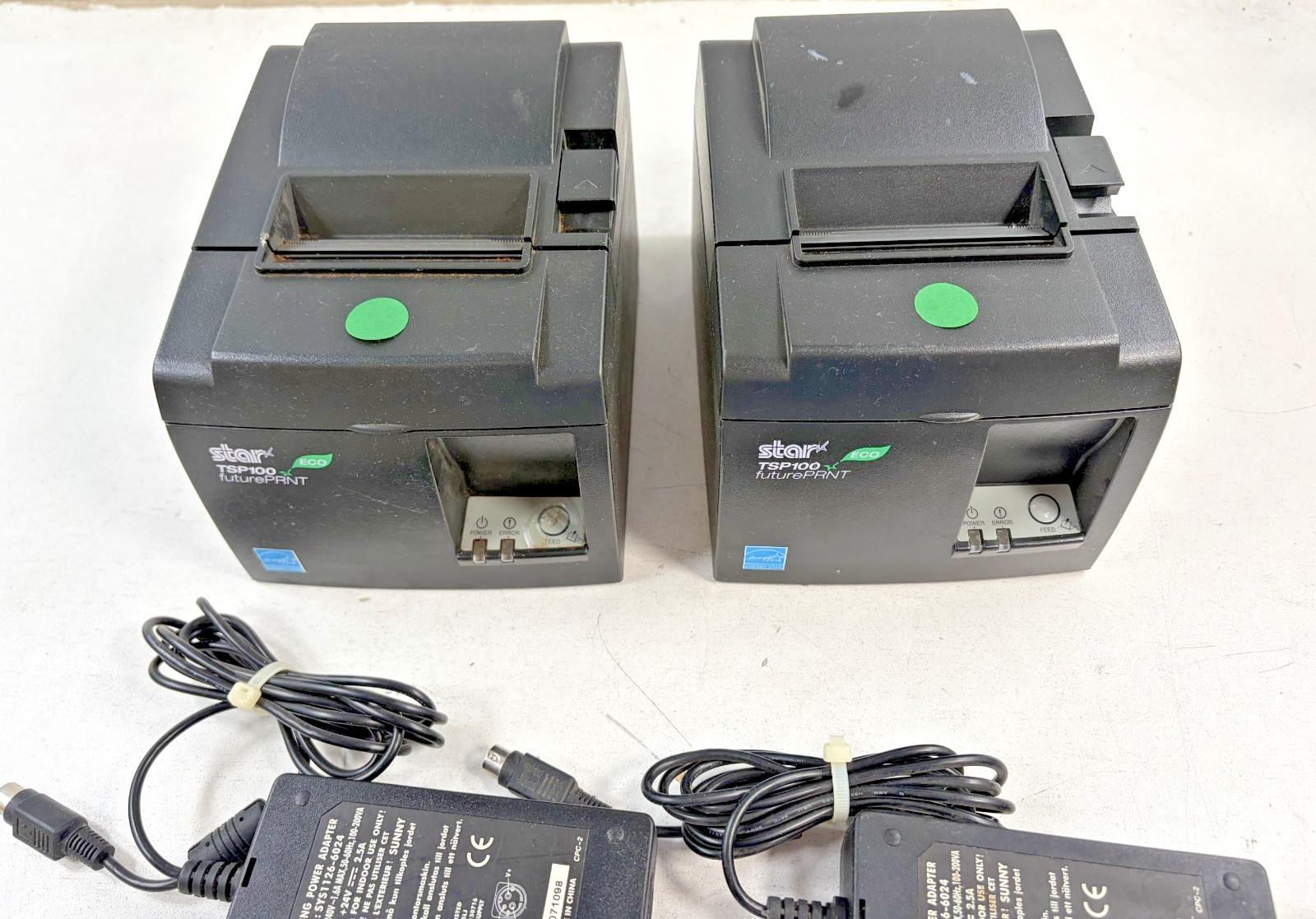 Lot of 2 Star Micronics TSP100II FuturePRNT Direct Thermal POS Receipt Printer