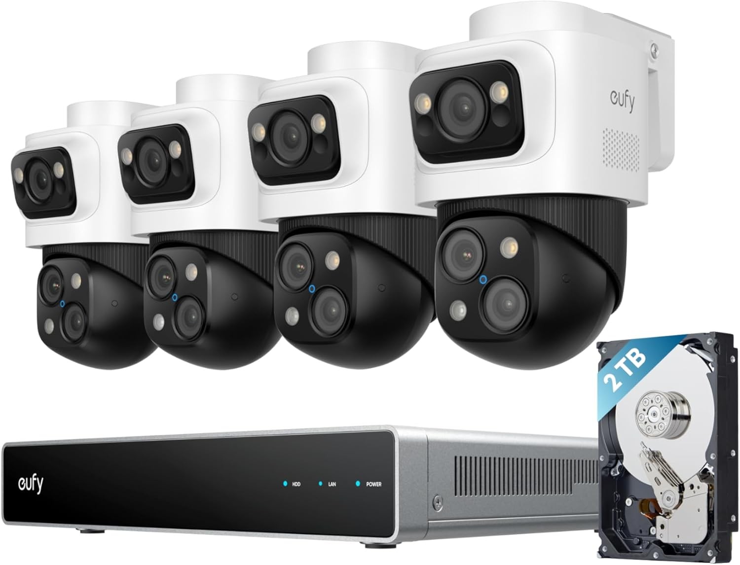 eufy PoE NVR Security System S4 Max 8CH 16MP Triple Lens Camera 360°PTZ |Refurb