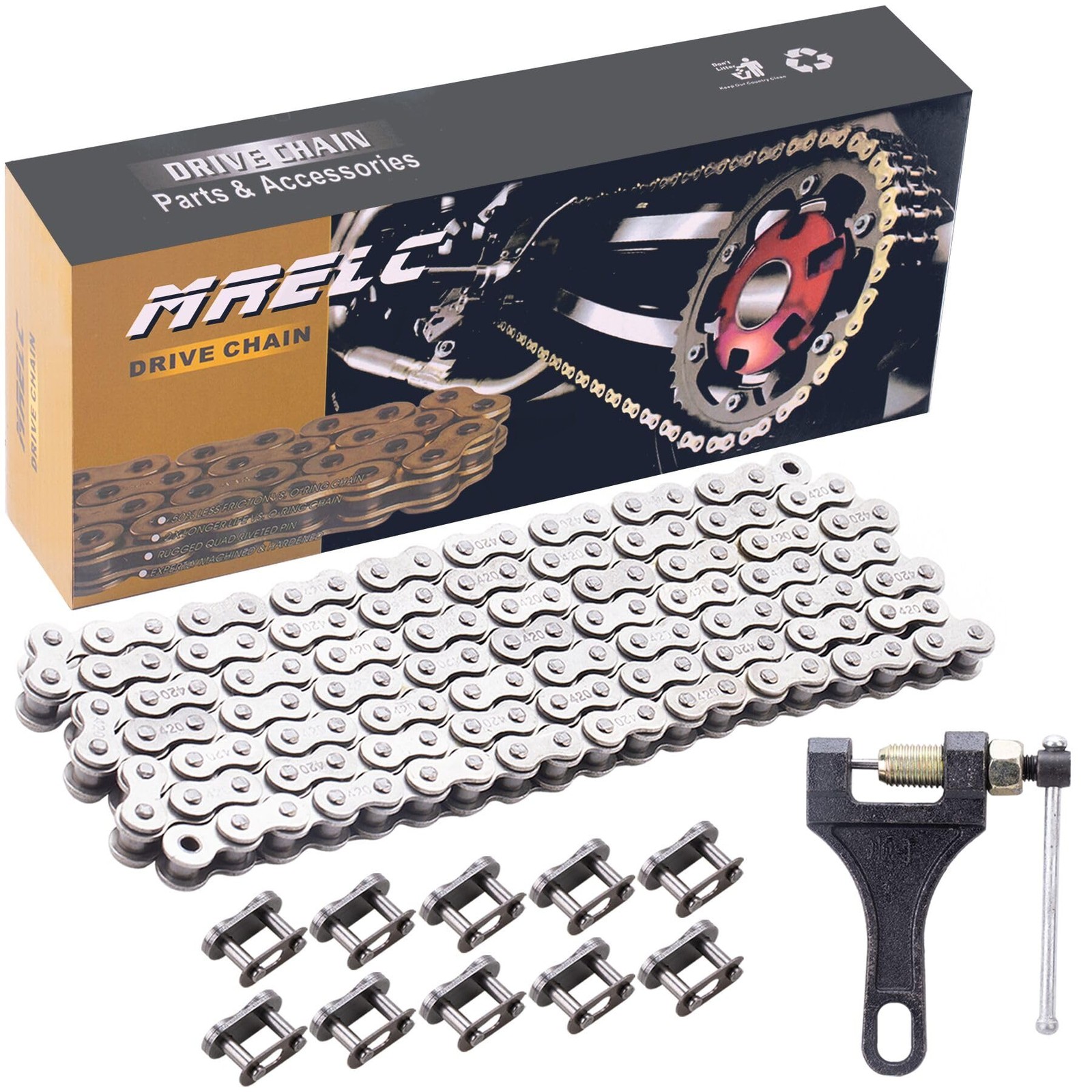 MRELC 420 Motorcycle Chain 132 Links fit for 50 70 90 110 125cc SSR TaoTao...