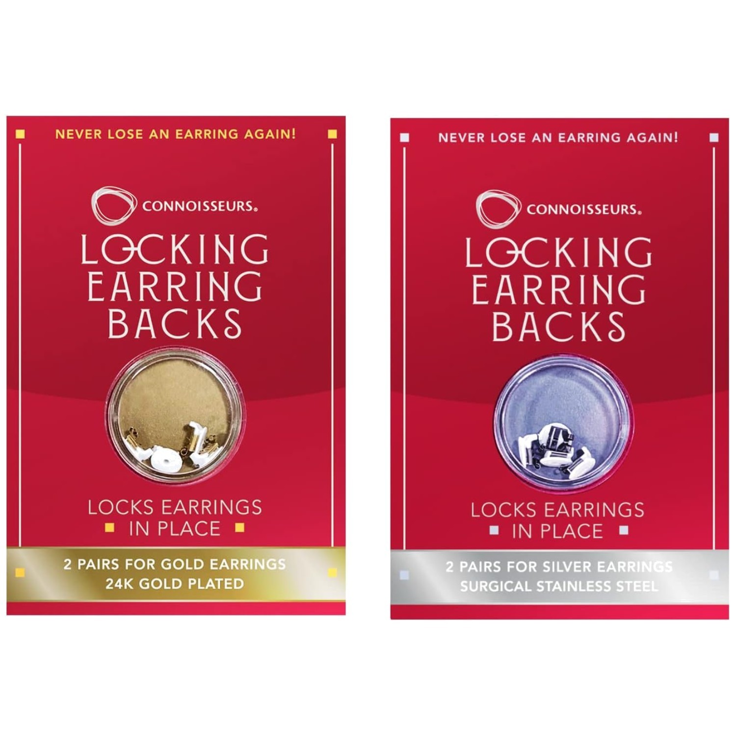 Locking Earring Backs - Hypoallergenic Stainless Steel