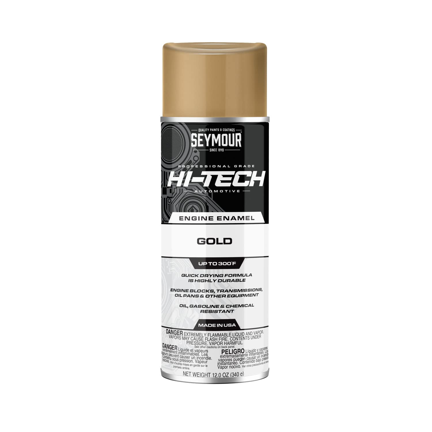 12 Ounce Hi Tech Engine Enamel Universal Gold Paint Heat Resistant Coating