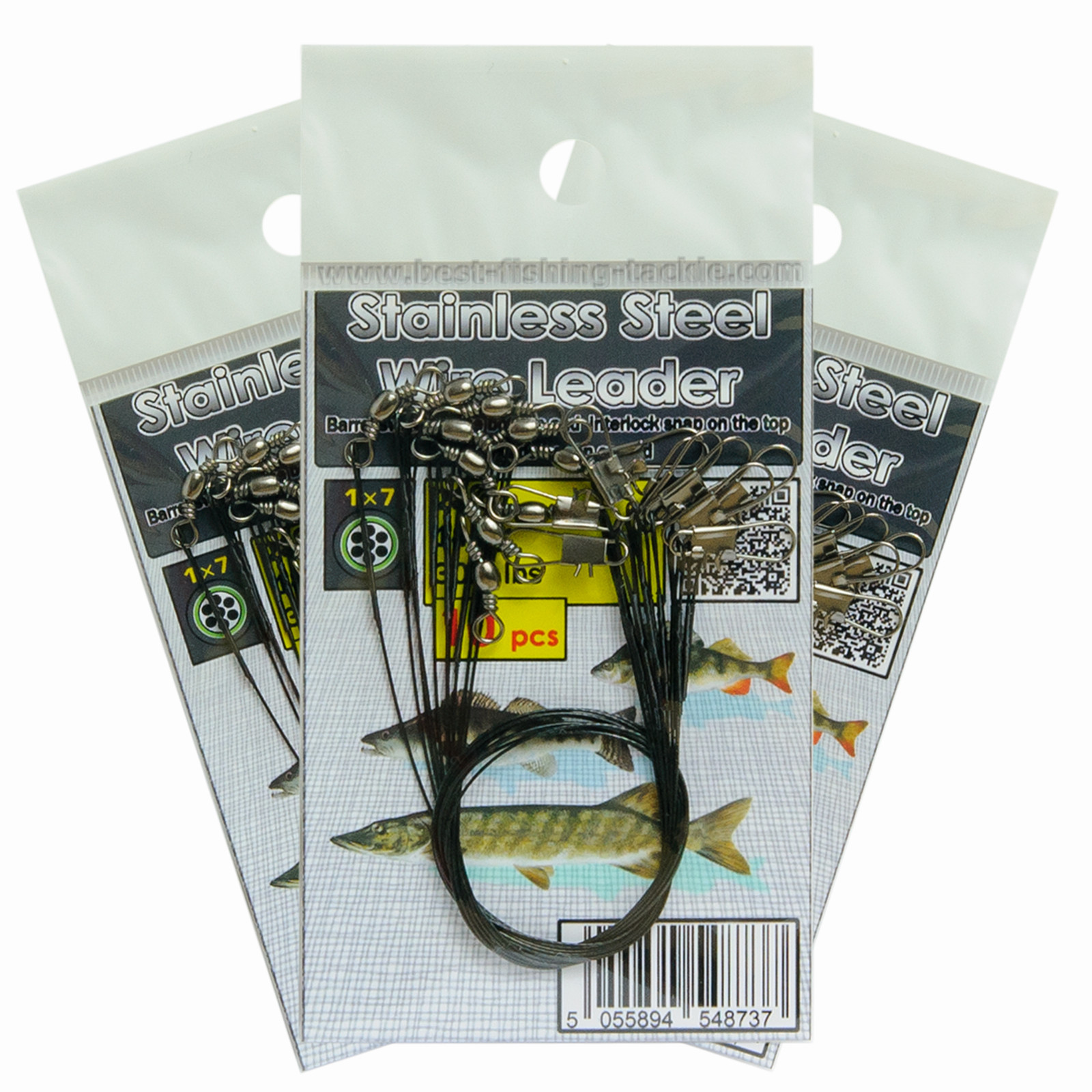 Pike Sea Fishing Wire Traces 28cm 30lb 14kg Black