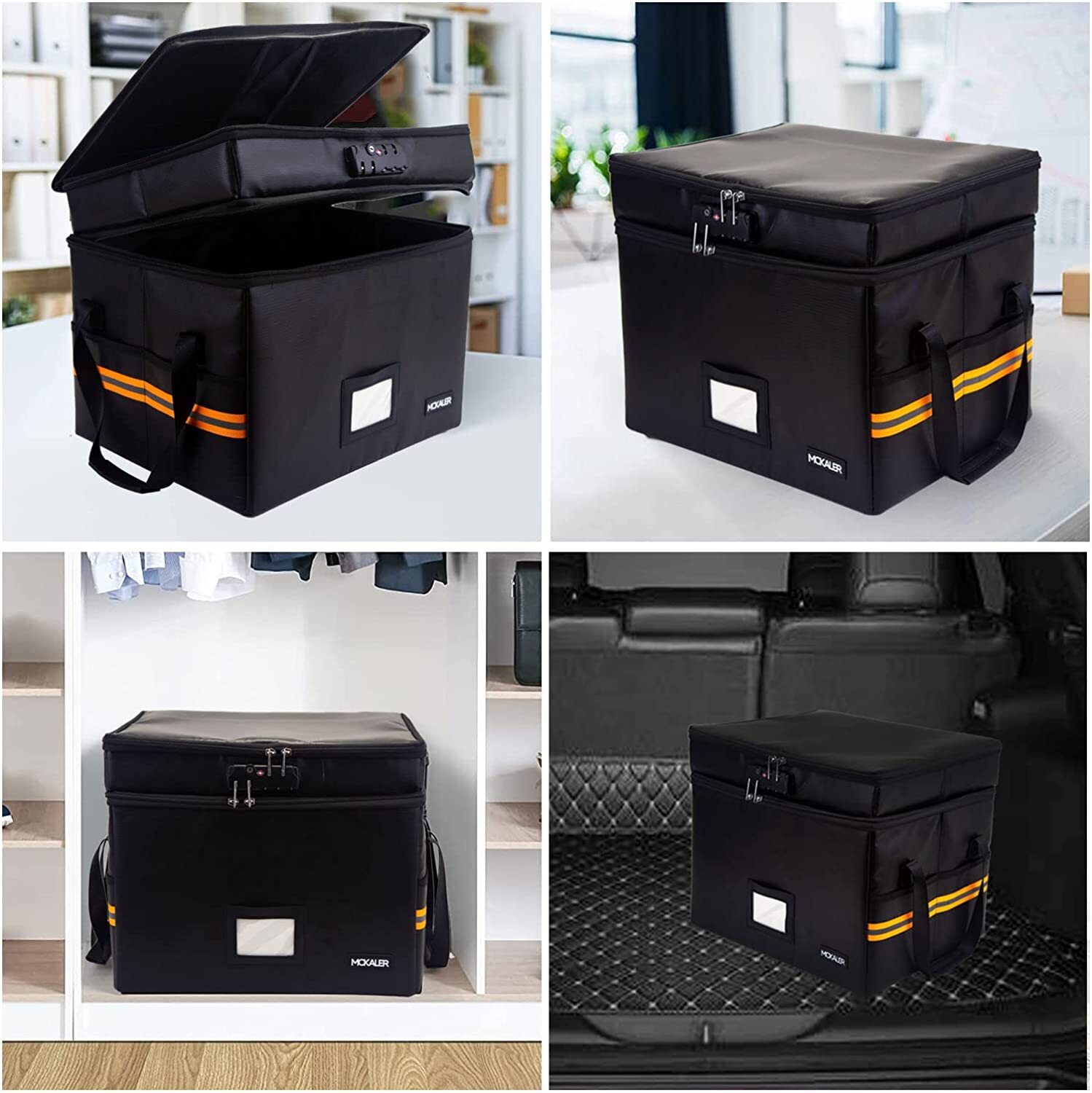 Fireproof Document Safe Box with Lock,Water-resistant Organizer Storage Portable