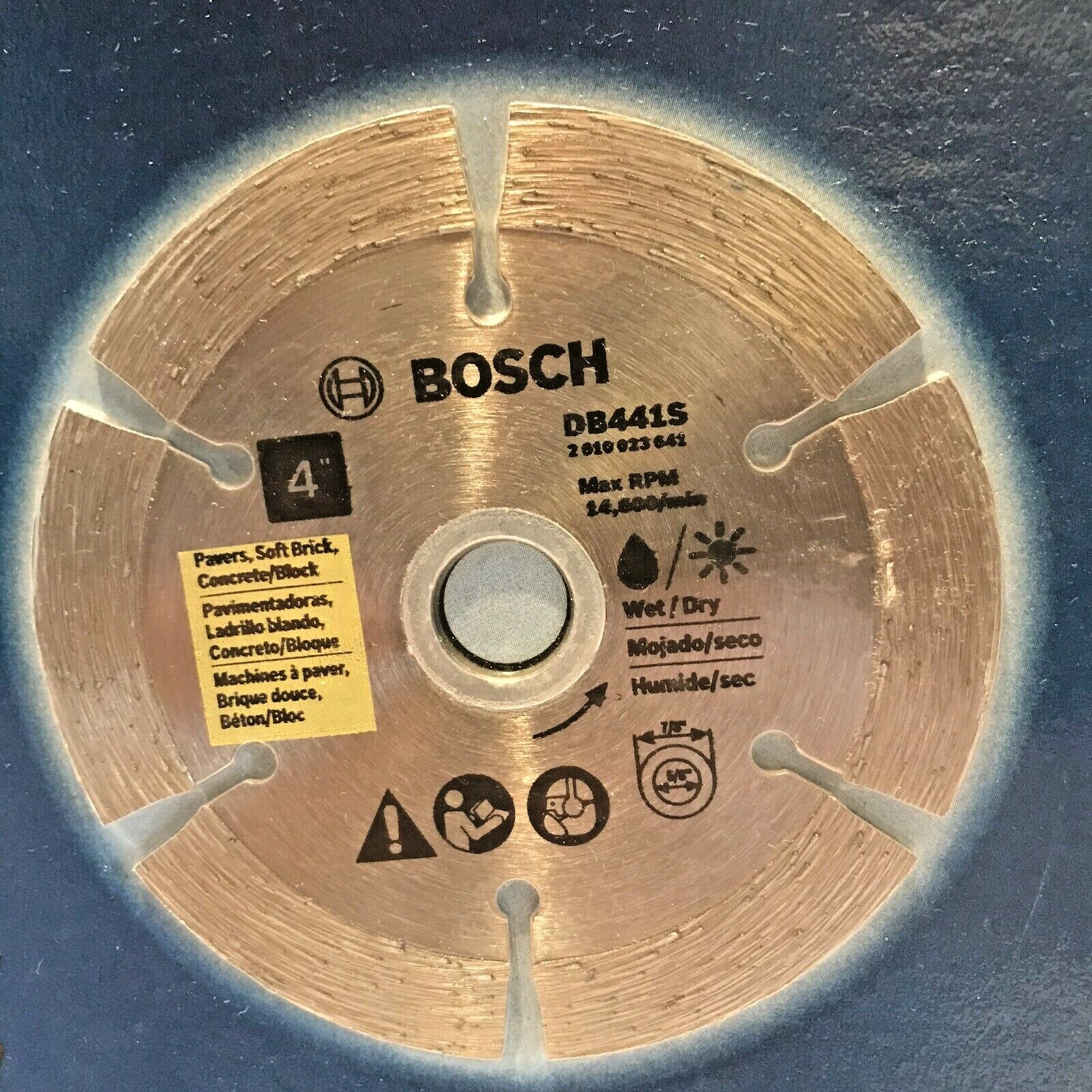 BOSCH # DB441S 4" SEGMENTED RIM DIAMOND BLADE FOR ROUGH , FAST CUTS - SHIPSFREE