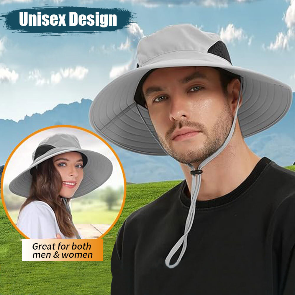 Unisex Bonnie Bucket Hat Wide Brim Breathable Sun Mesh Cap UV Protection Outdoor