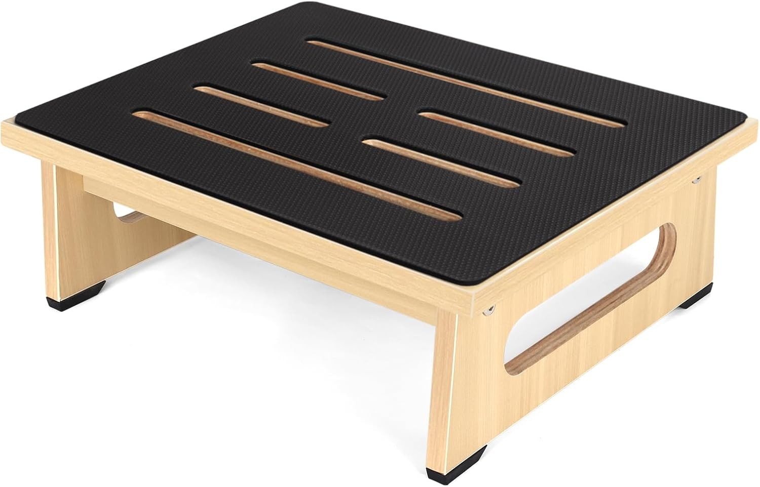 One Step Stool for Adults Seniors with Non-Slip Rubber 5.3 Inch, Light Wood