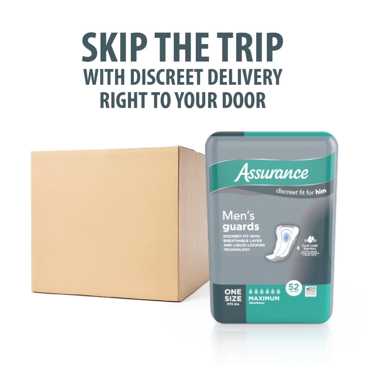 3 Pack Assurance Men Guards Maximum Absorbency 52 Count