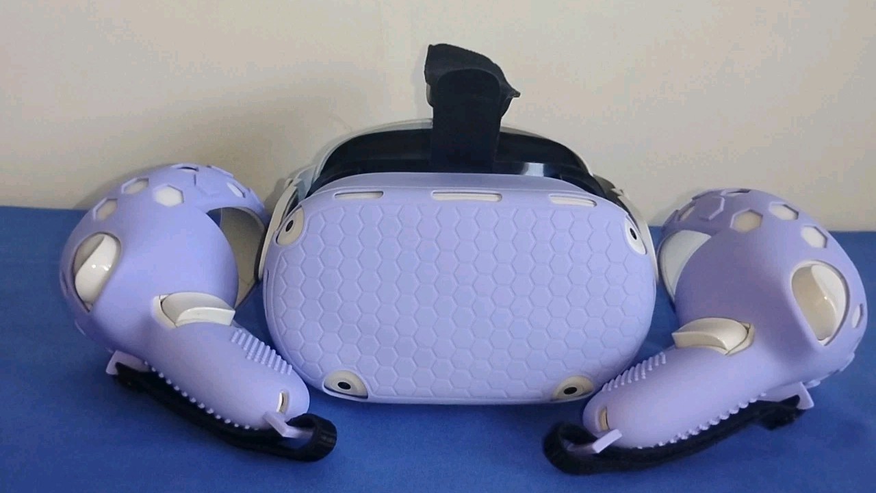 256 Gb Meta Quest 2 VR Headset with Controllers & Lavender Covers & Pro Upgrades