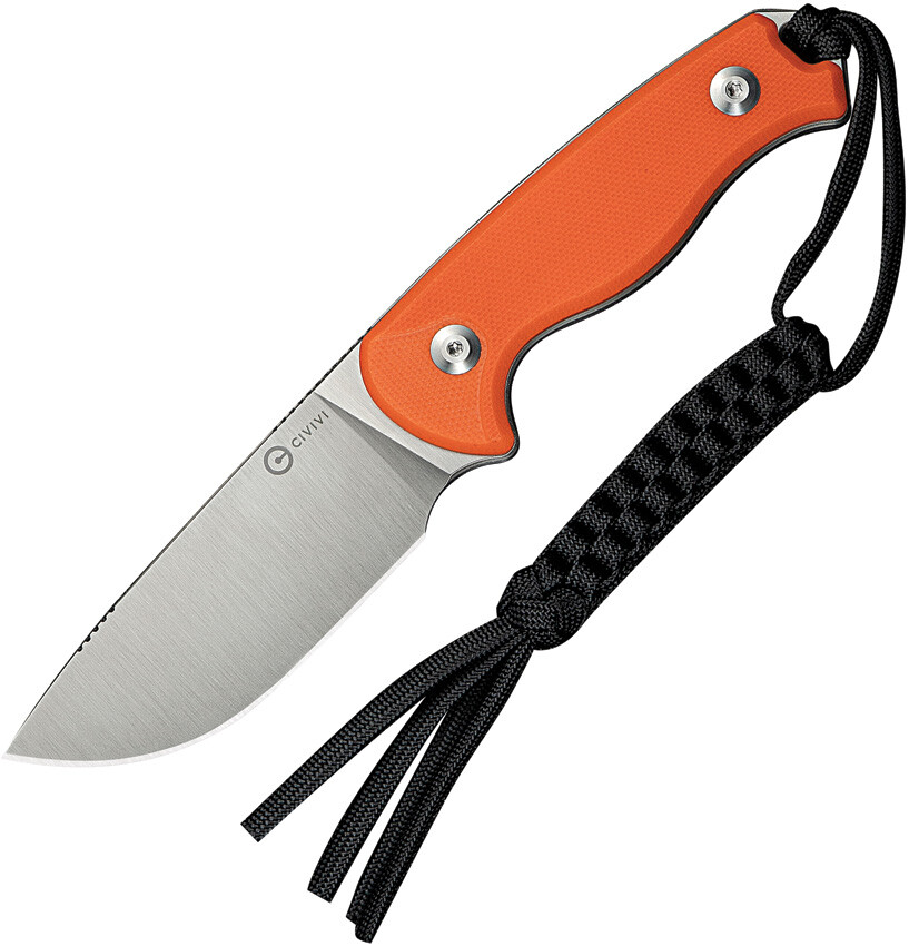 Civivi Timberbark Orange G10 14C28N Drop Pt Fixed Blade Knife w/ Sheath 230942