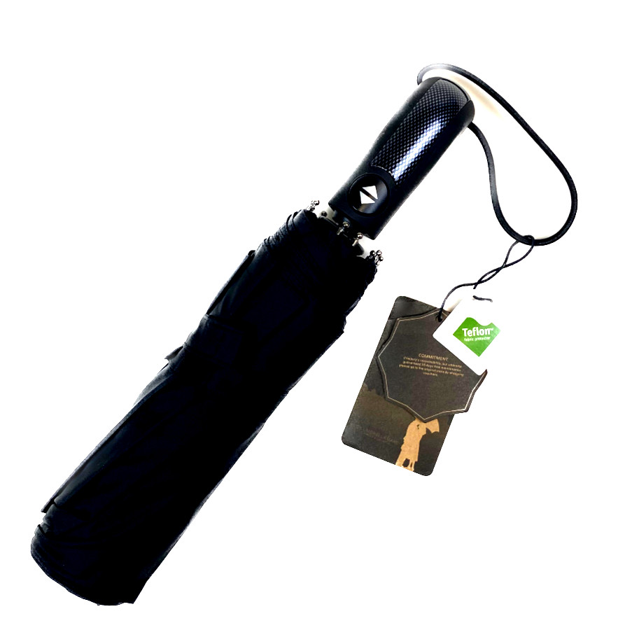 Men's Compact Auto Open Auto Close Umbrella Textured Handle