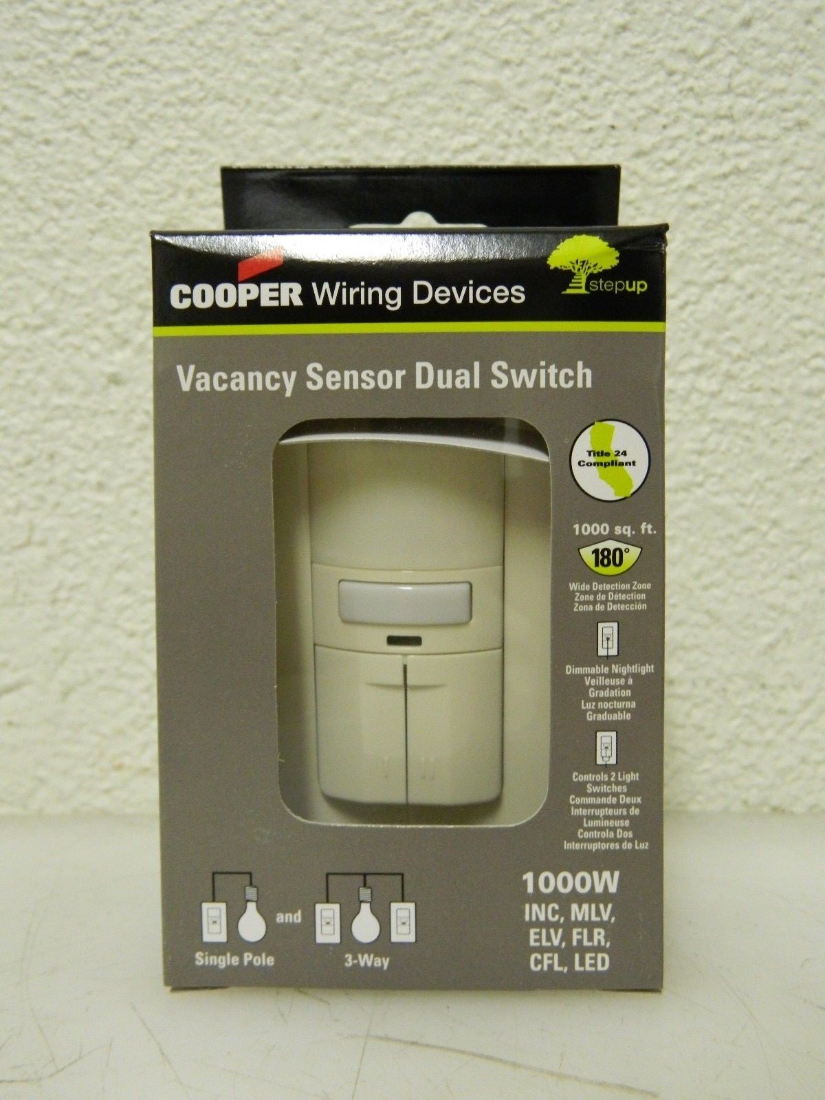 Cooper Infrared Vacancy Sensor Dual Switch 1,000 Sq Ft. Coverage QTY 6 VS310R-LA