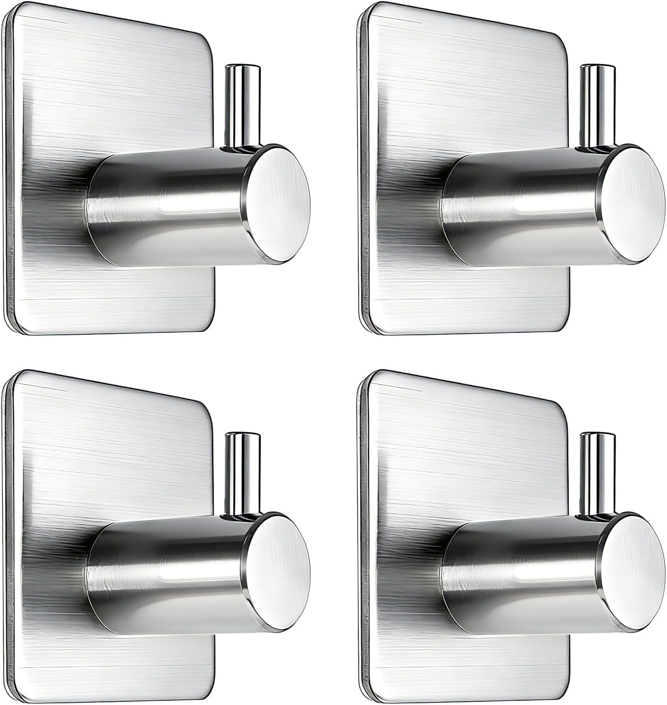 Adhesive Towel Hooks 15lbs Heavy Duty Wall Hooks Waterproof Stainless Steel