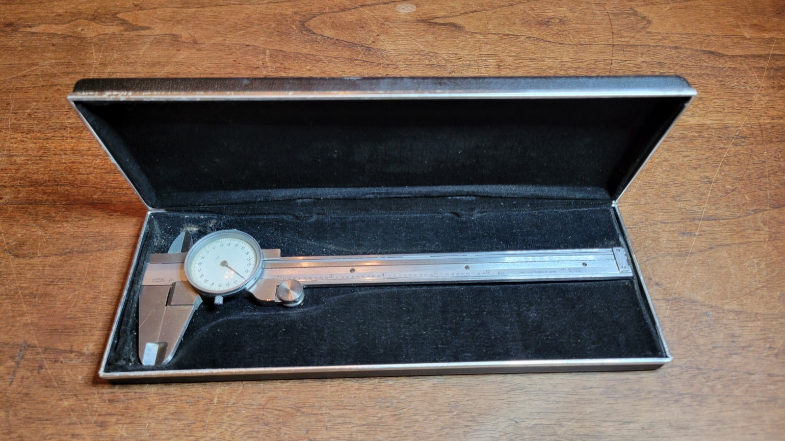 **NICE** VINTAGE PEACOCK CALIPER IN CASE STAINLESS STEEL PRESCISION TOOL / JAPAN