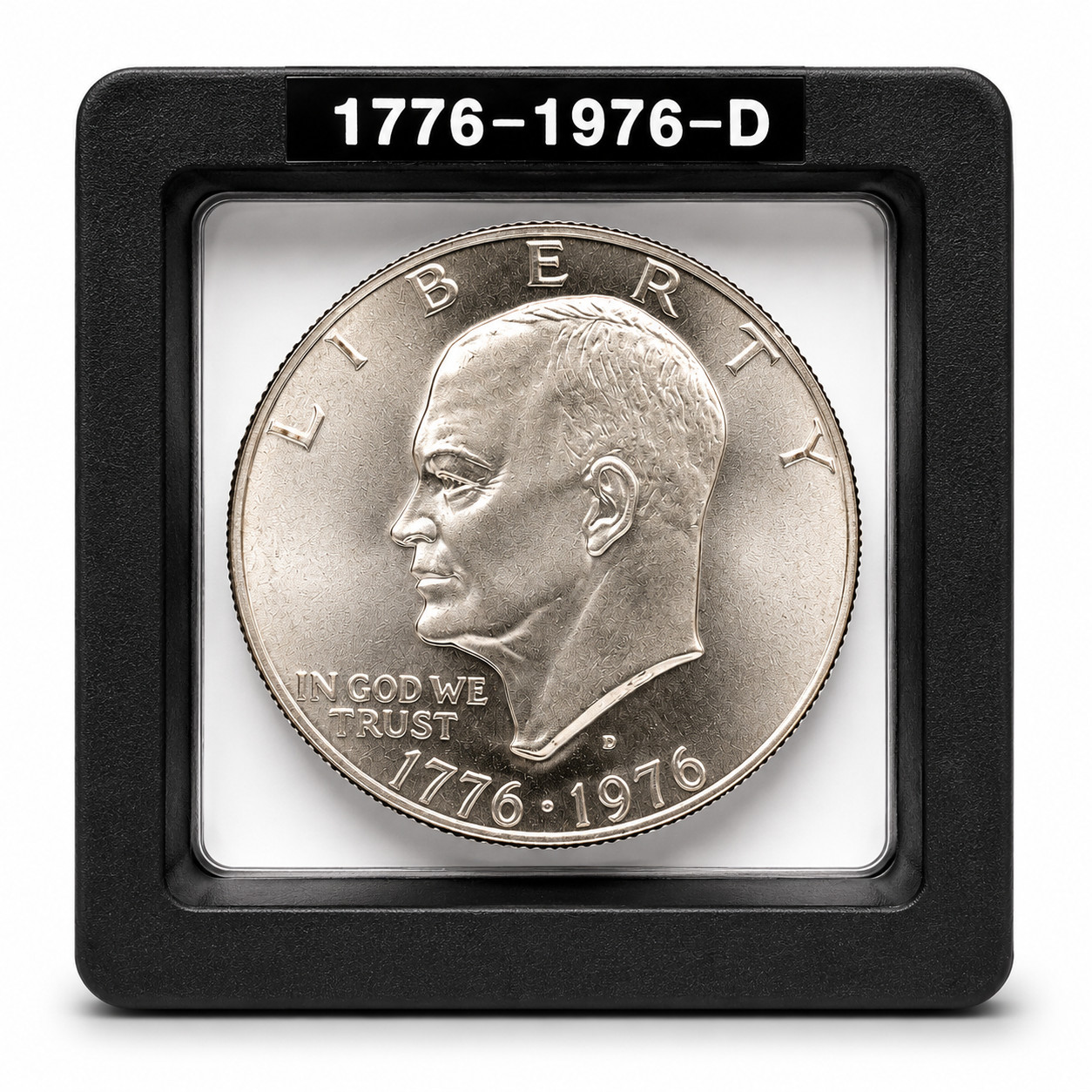 1776–1976-D Bicentennial Eisenhower UNCIRCULATED Dollar Coin — In Display Case