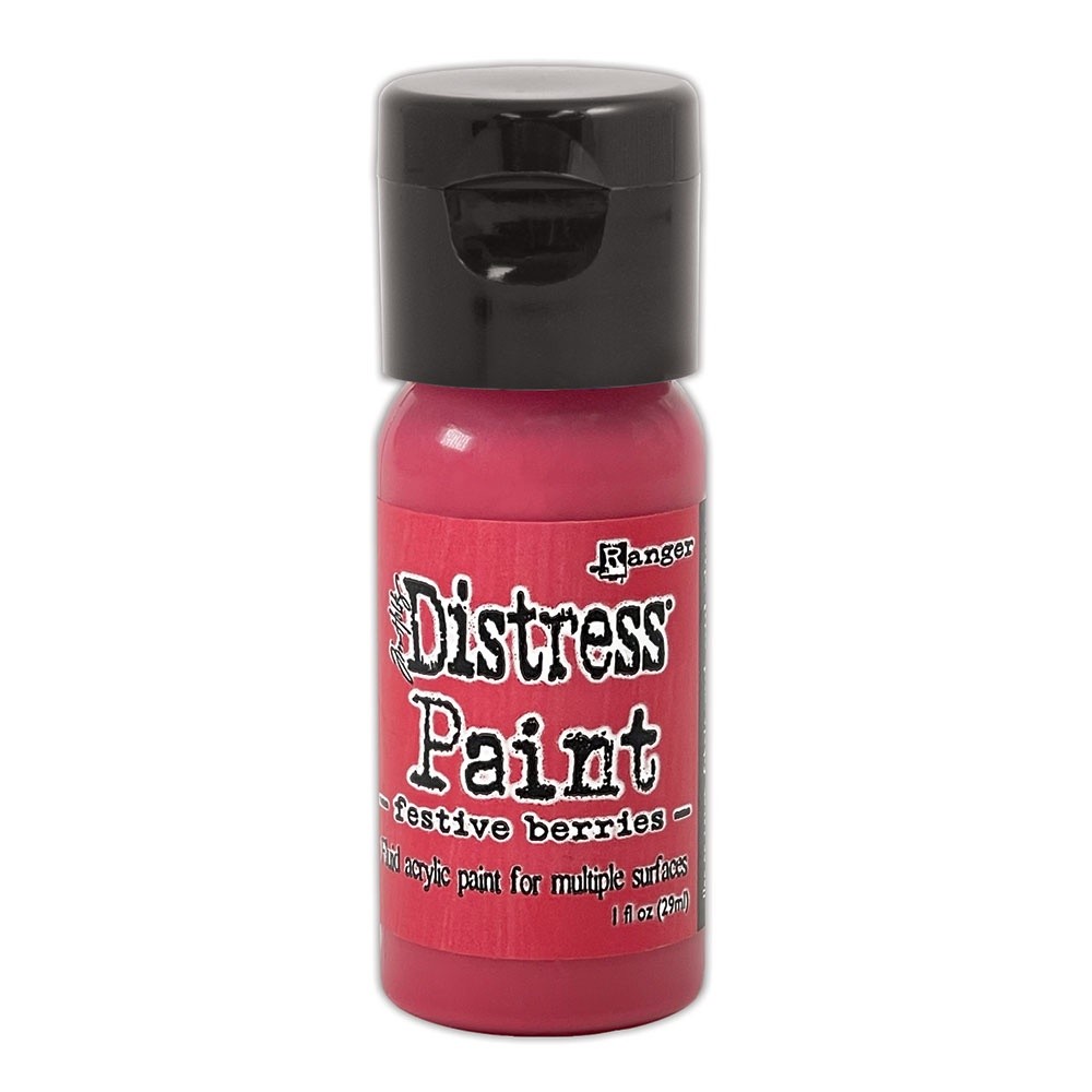Tim Holtz Distress Paint Flip Top 1oz-Festive Berries