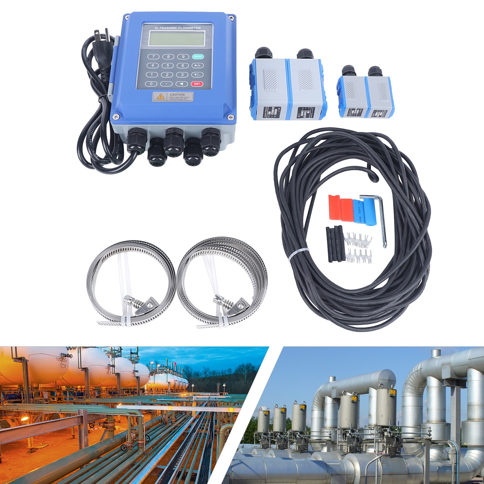 Ultrasonic Flow Meter TUF-2000B +TM-1 + TS-2 DN20~700m Fixed Clamp on Flowmeter