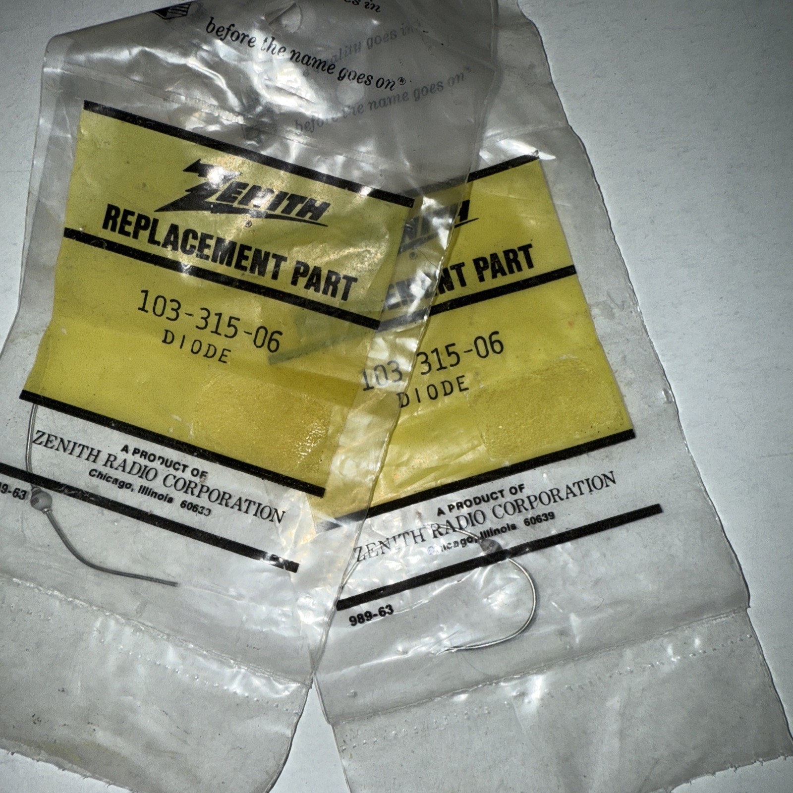 Lot Of 2: Zenith 103-315-06 Rectifier Diode