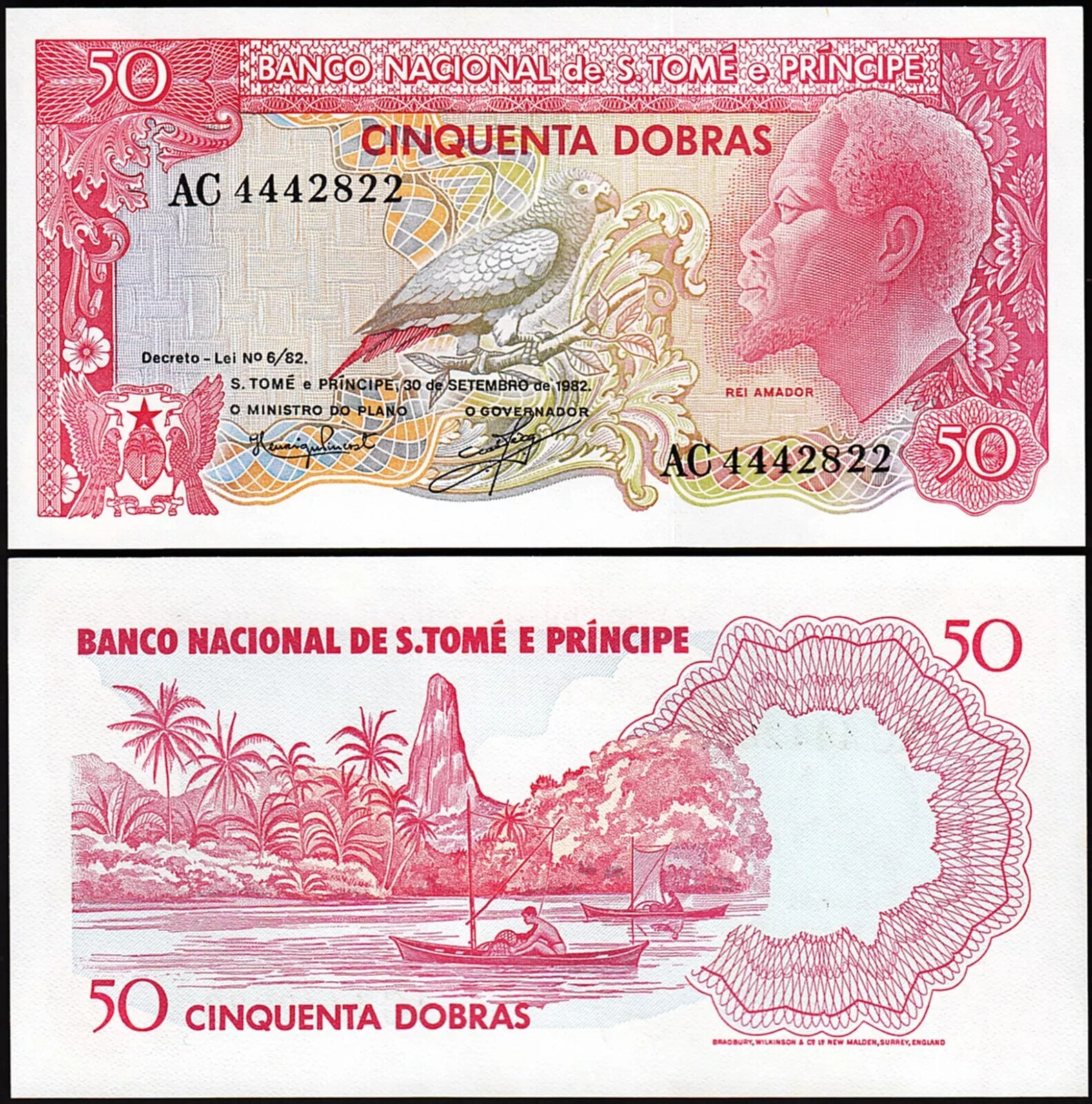 Saint Thomas 4 Pcs UNC Set, 50 100 500 1000 Dobras 1982 1989 1993