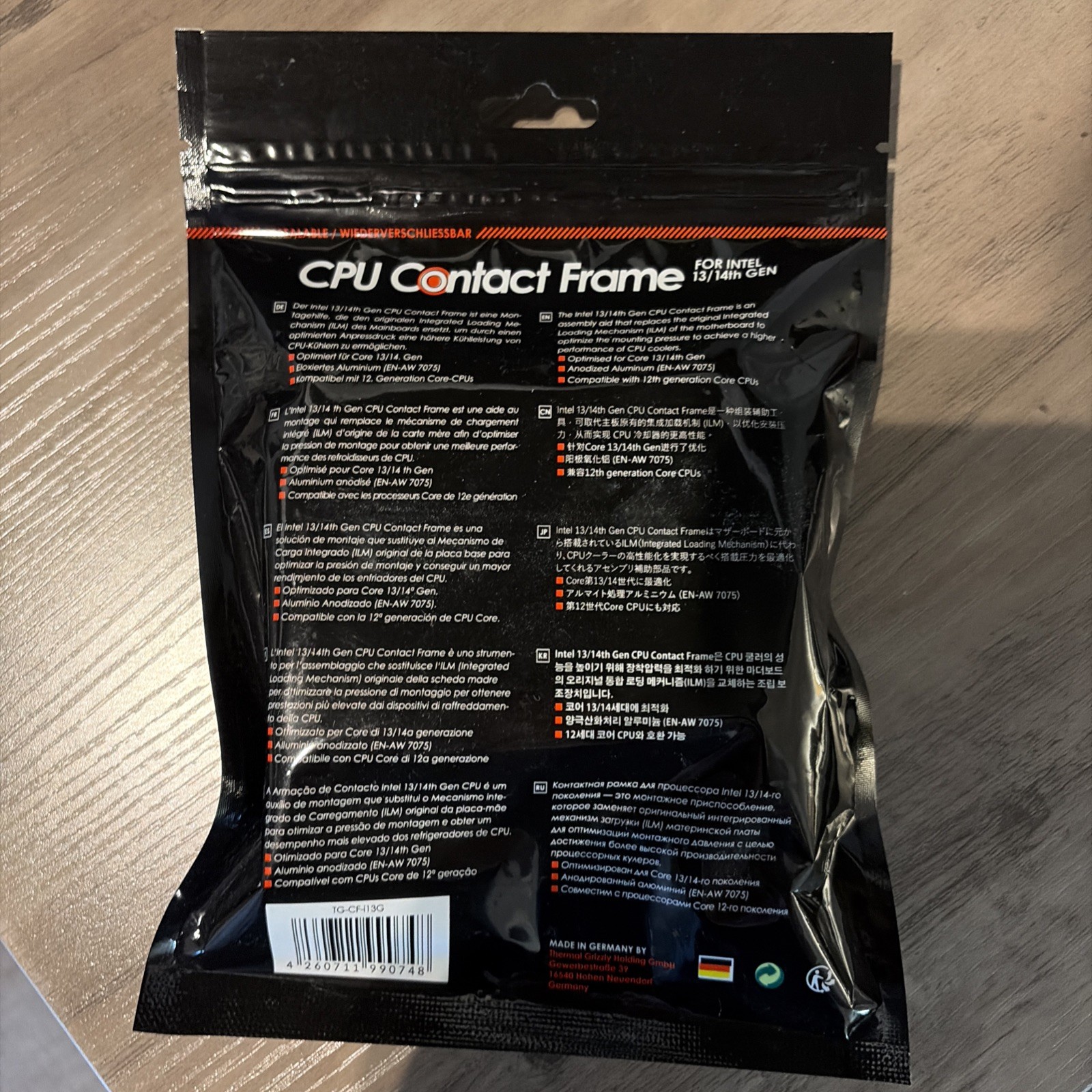 Thermal Grizzly Contact Frame Compatible with Intel 13th 14th Gen CPU