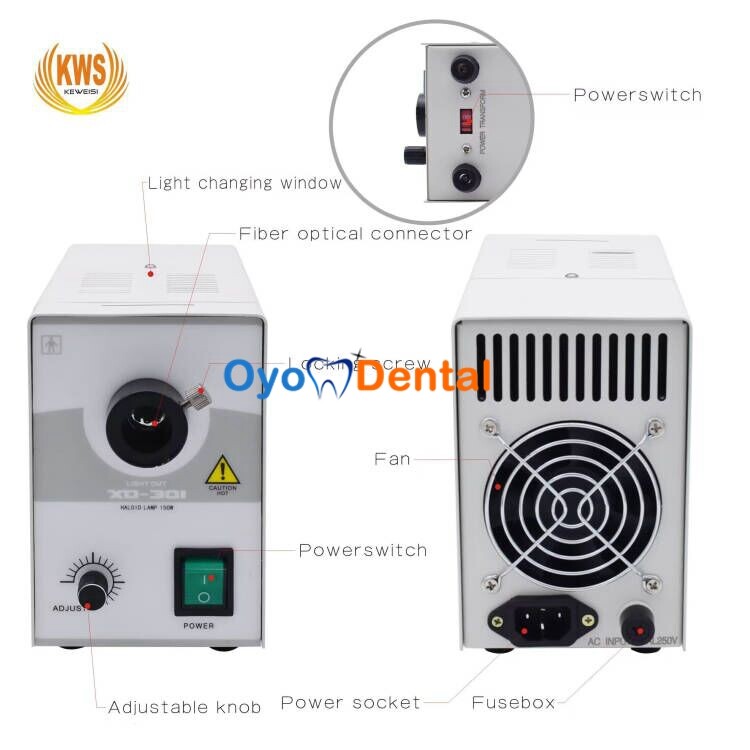 150W Fiber Optic Light Source Dental Halogen Light Source Intensity Adjustable