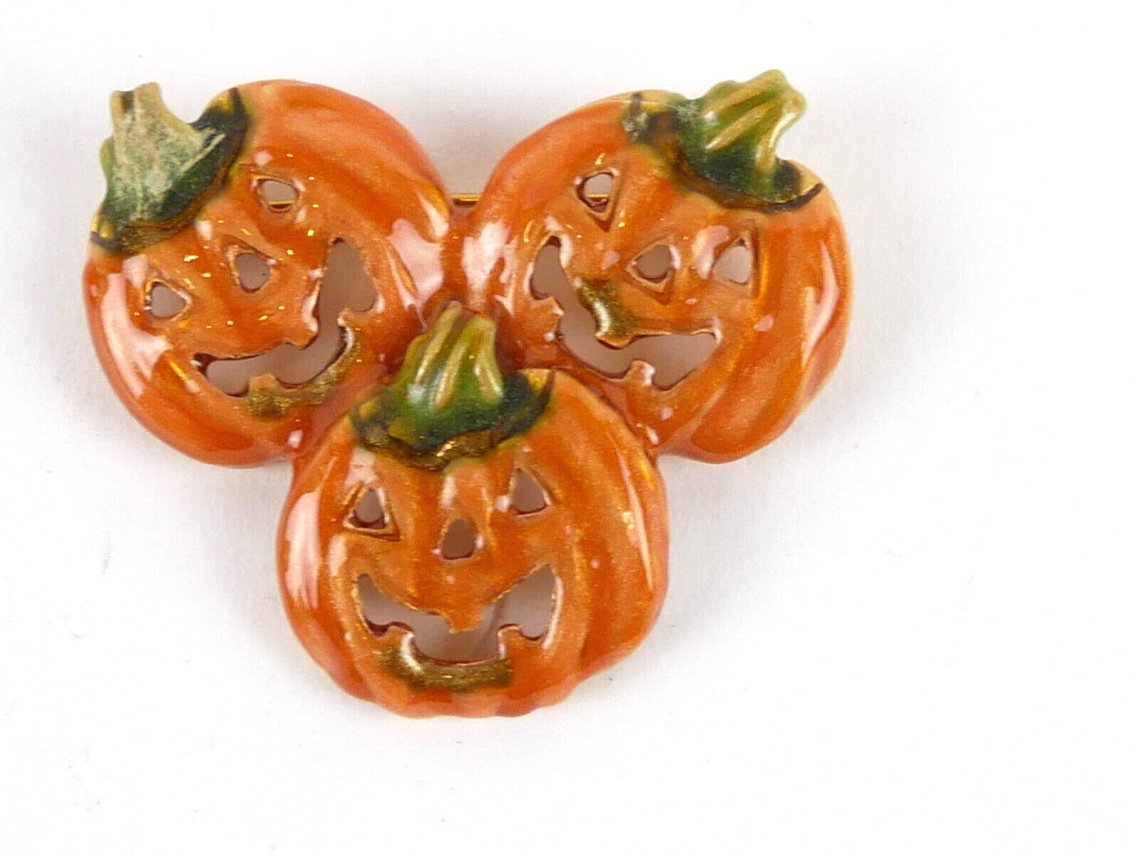 Halloween Pin 3 Jack-O-Lanterns Excelllent Condition