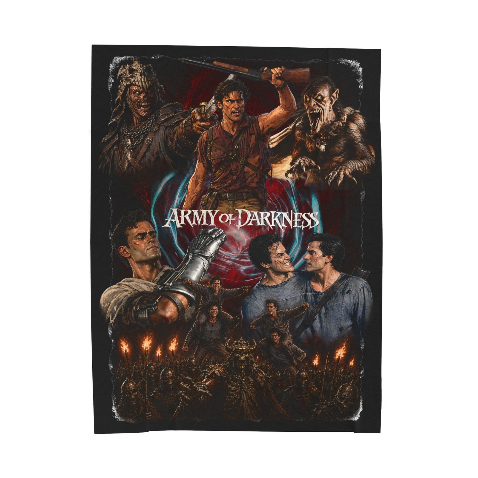Army of Darkness Poster Style Velveteen Plush Blanket | Horror Movie Art