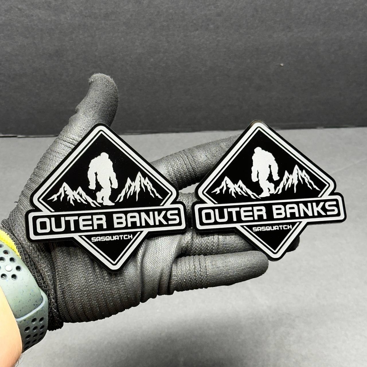 2PC Fender Outer Banks Big Sasquatch Engraved Car Emblem Badge MULTICOLOR Sport