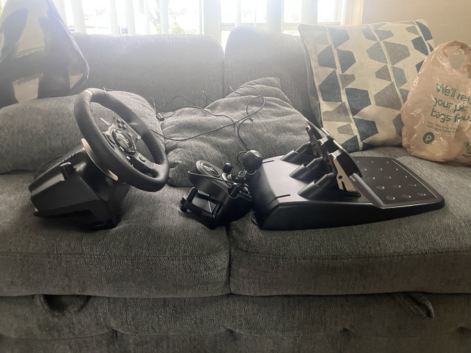 Logitech Racing Wheel, Pedals, Shifter & Power Adapter Bundle clean (TESTED)