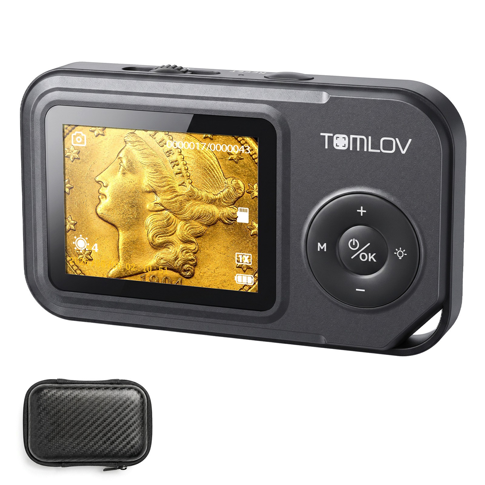 Portable TOMLOV Microscope Adjustable Focus LED Light for Coin Stamp Collection