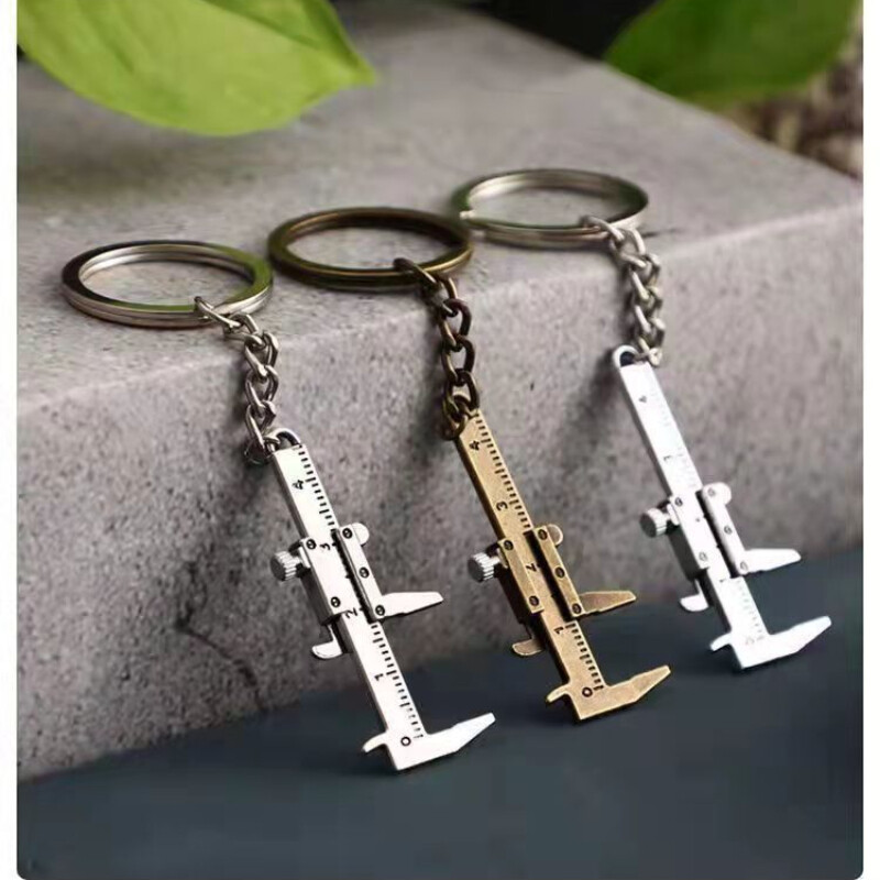 Mini Vernier Caliper Ornament Small Pendant Measuring Tool Bronze