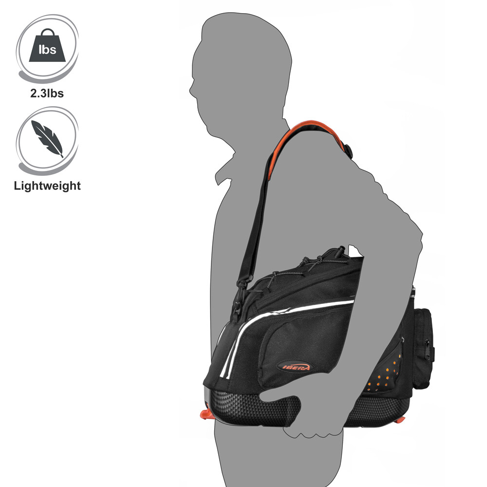 Ibera Bike Trunk Bag Rear Carrier Rack(Non Disc Brake Mount) Combo Quick-Release