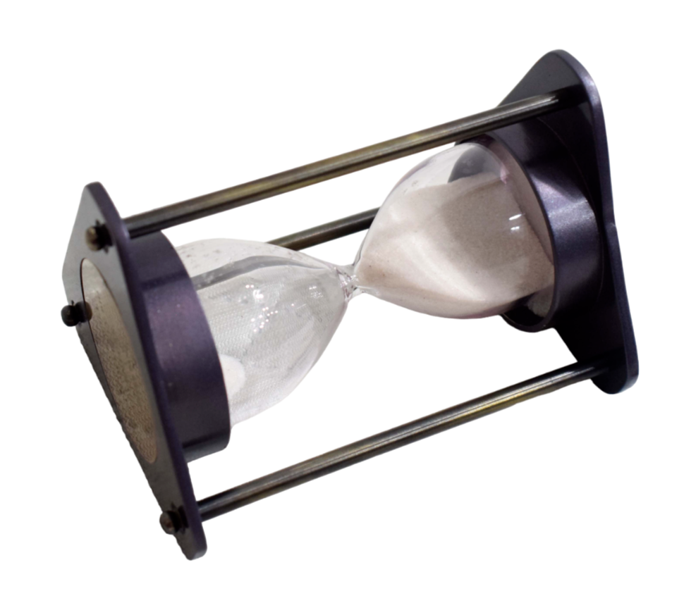 Modern Minimalism Classic Function: Triangle Sand Timer w/ Gleaming White Sand