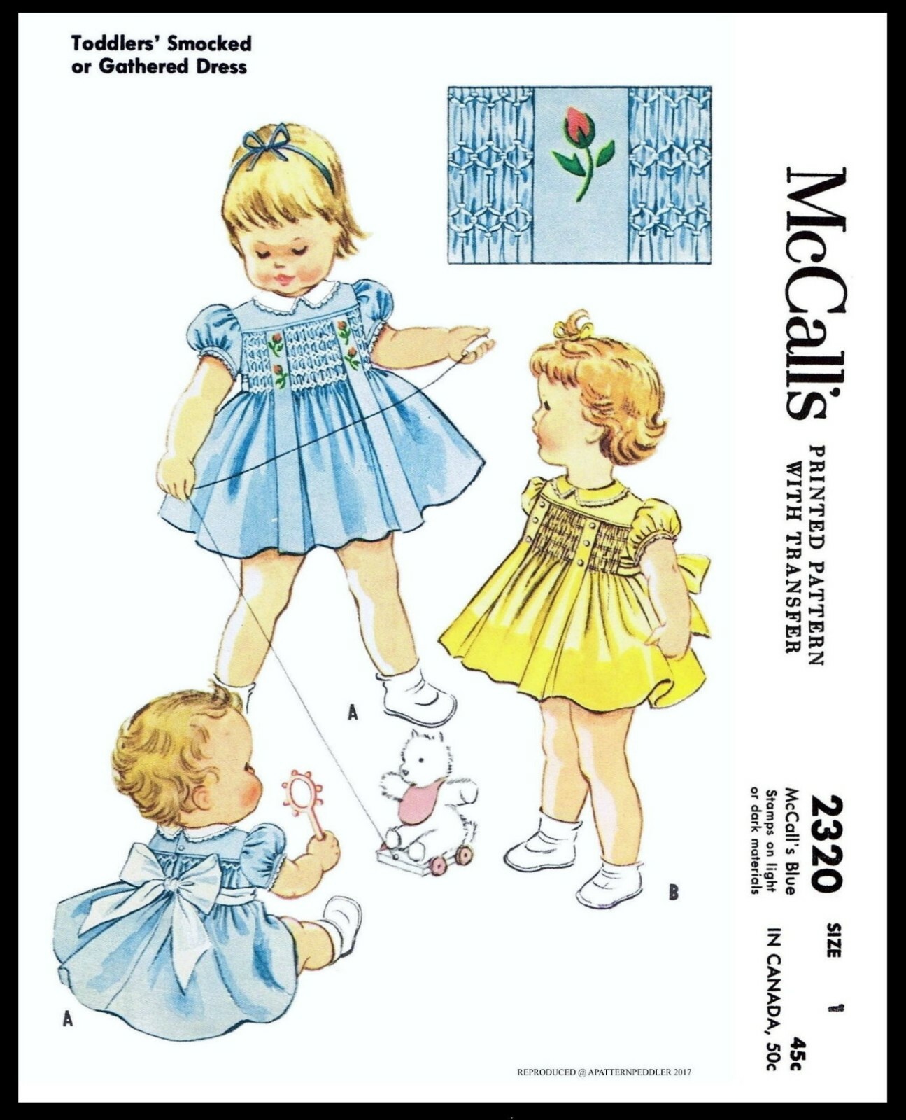 McCall's 2320 Pattern Girl's Smocked or Gathered Dress Pick