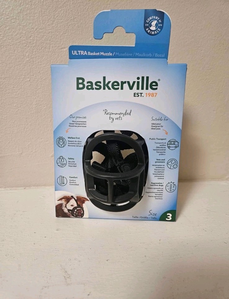 Baskerville Ultra Muzzle for Dogs, Size 3 , Black, NEW