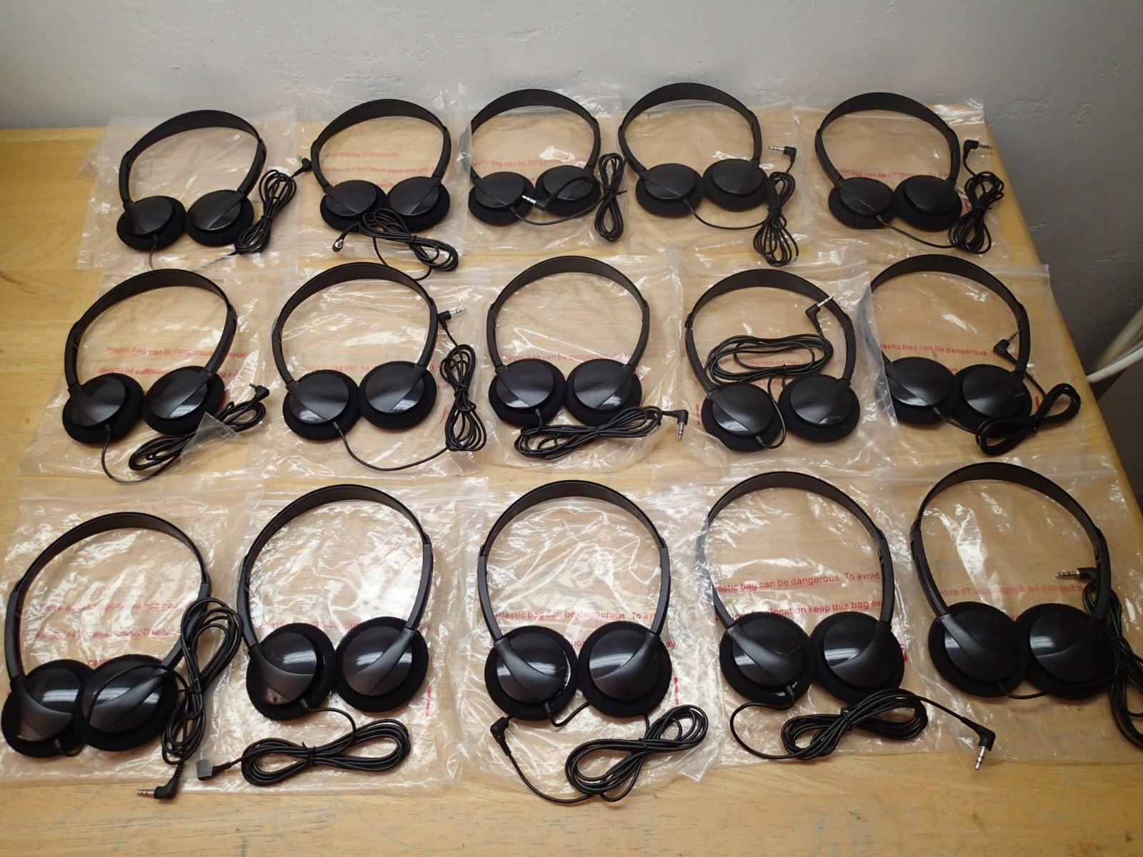 Generic Stereo Over the Ear Headphones Lot of 15 for Personal Listening Receiver