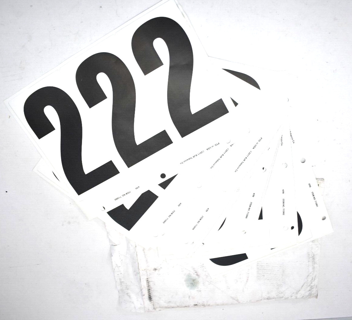 21 Sheets 7" Stickers For Tobacco Sales Numbered Black/White 713958 KIT