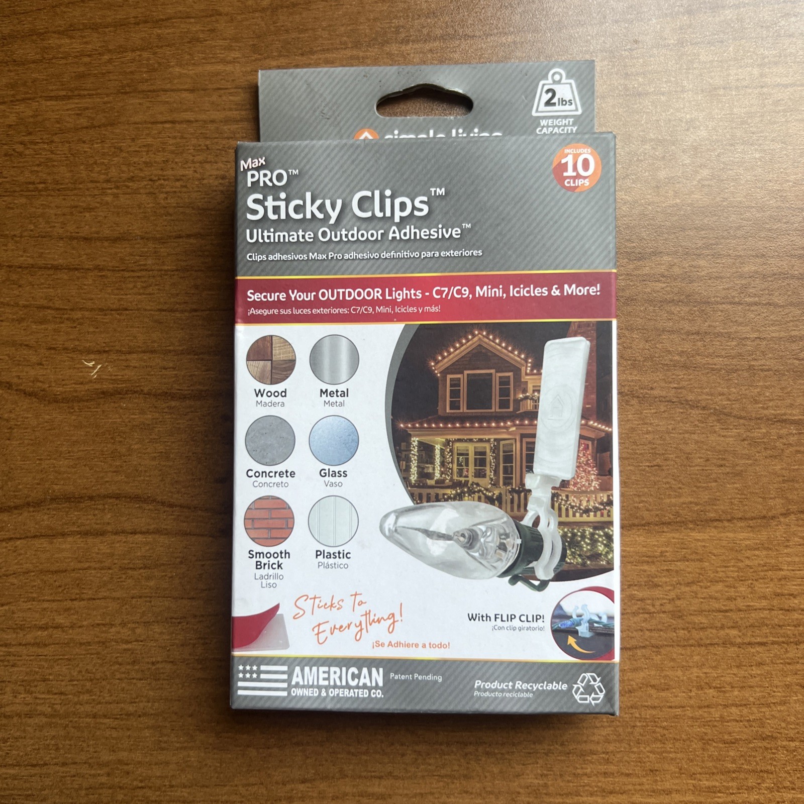 Simple Living Pro Anywhere Adhesive Light Clips 10-Pack