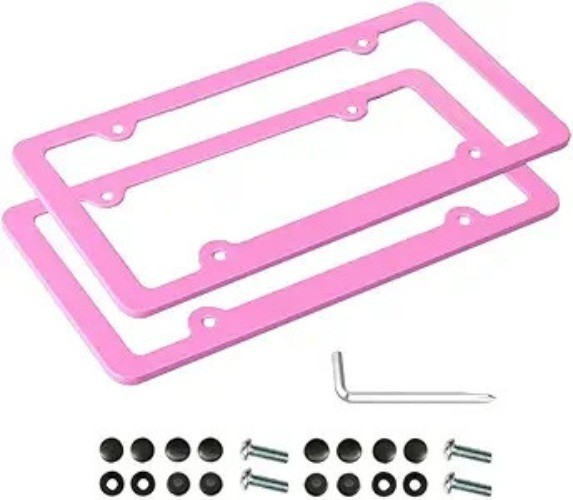 Universal Rust-Proof, Rattle-Proof, Weather-Proof License Plate Frame Holder, 2-