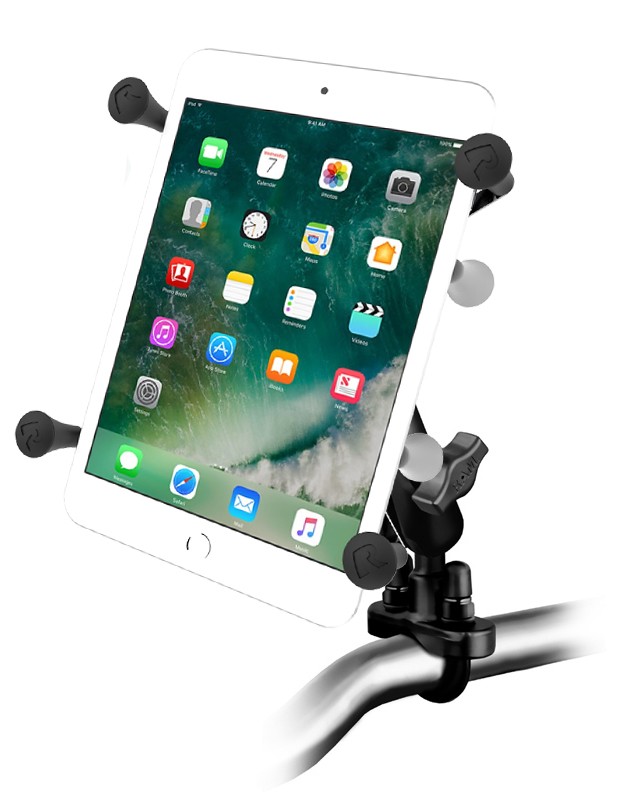 RAM Handlebar Rail Mount with X-Grip Holder Cradle for 7" - 8" Tablets