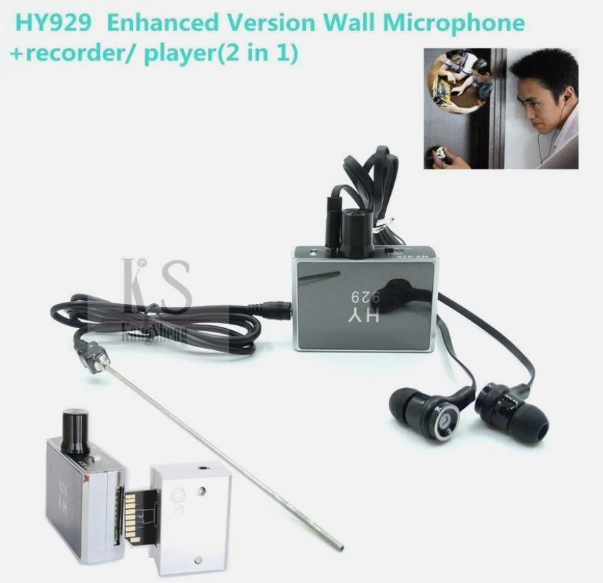 Through Door Wall Ceiling Microphone Bug Listen Device Sound Pick-up +Recorder